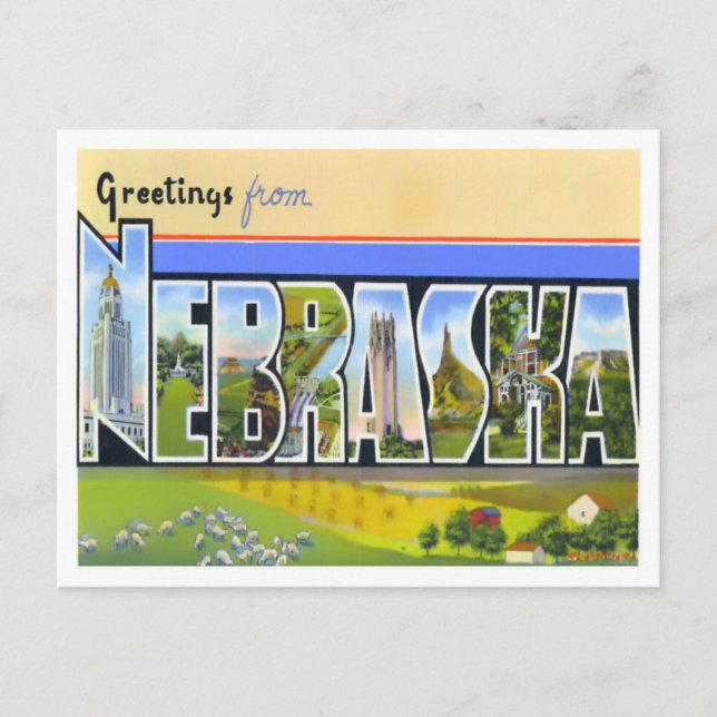 Nebraska Vintage Big Brev vykort (Framsida)