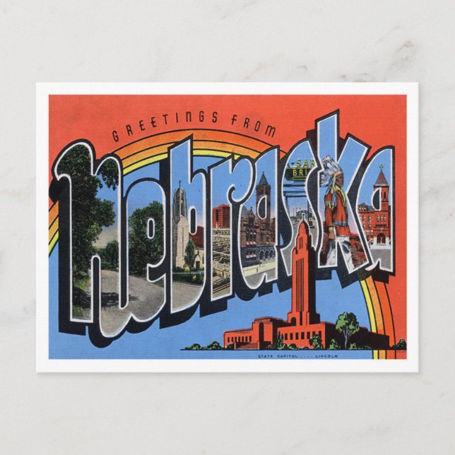 Nebraska Vintage Big Brev vykort (Framsida)
