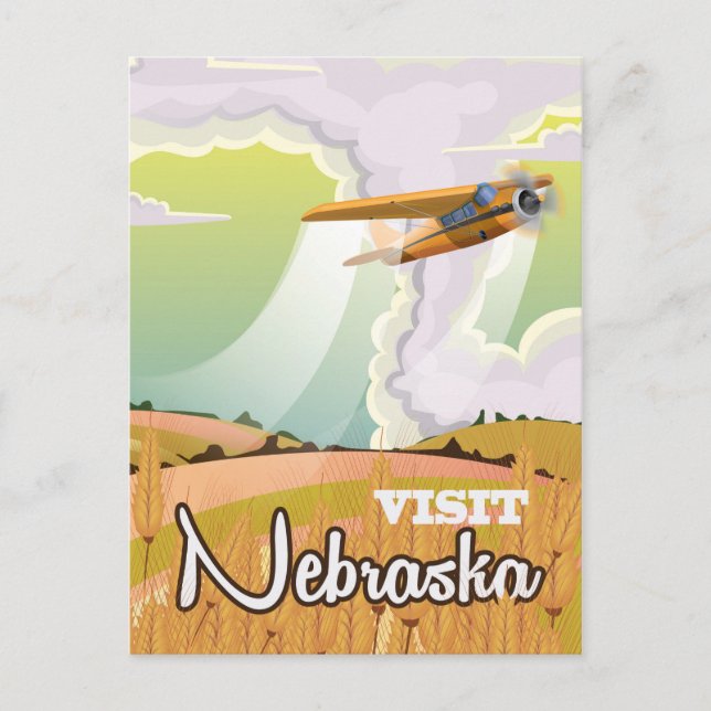 Nebraska vintage reseaffisch vykort (Framsida)