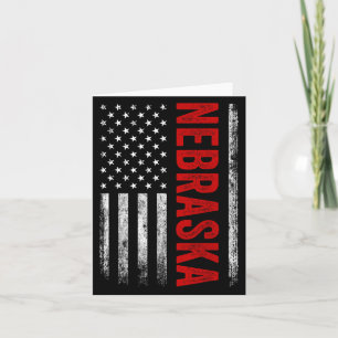 Nebraska Vintage USA Flagga Retro För manar Wo Kort