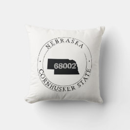 Nebraska Zip-kod Pillow Kudde