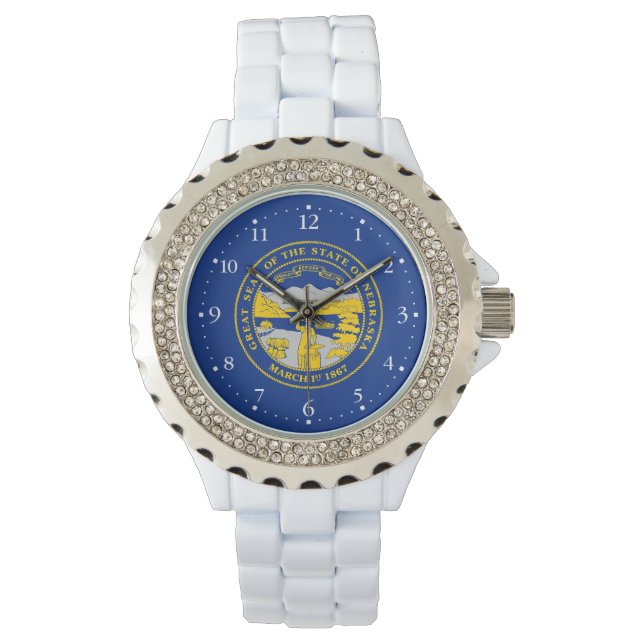 Nebraskas statsflagga armbandsur (Framsida)