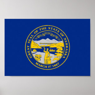 Nebraskas statsflagga poster