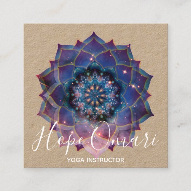 Nebula Bloom | Mandala Fyrkantigt Visitkort (Framsida)