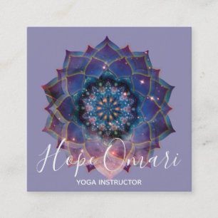Nebula Bloom Mandala Fyrkantigt Visitkort