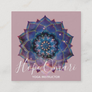 Nebula Bloom Mandala Fyrkantigt Visitkort