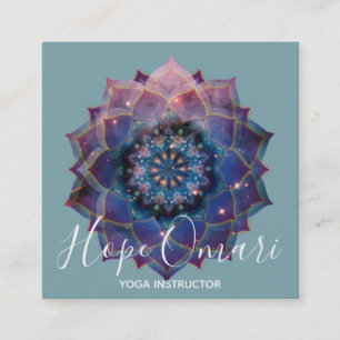 Nebula Bloom Mandala Fyrkantigt Visitkort