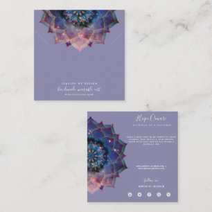 Nebula Bloom Mandala Fyrkantigt Visitkort