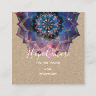 Nebula Bloom Mandala Fyrkantigt Visitkort