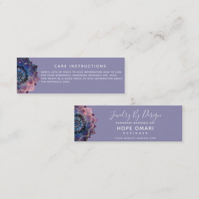 Nebula Bloom | Mandala Mini Visitkort (Fram/baksida)