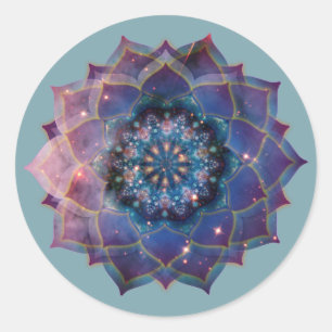 Nebula Bloom Mandala Runt Klistermärke