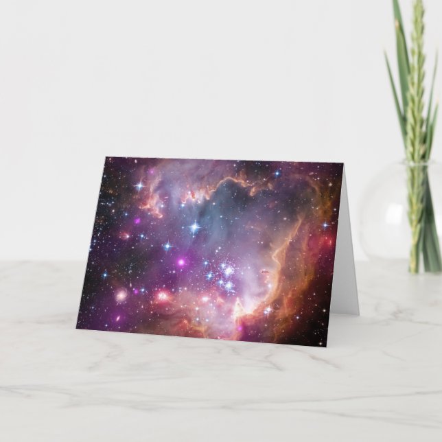 Nebula bright space stars galaxy hipster geek cool kort (Framsida)