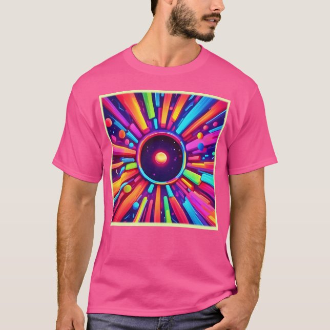 Nebula Burst: Cosmic Kaleidoscope T Shirt (Framsida)