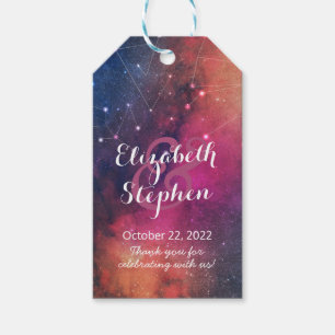 Nebula Constellation av Bröllop Tack Galaxy Star Presentetikett