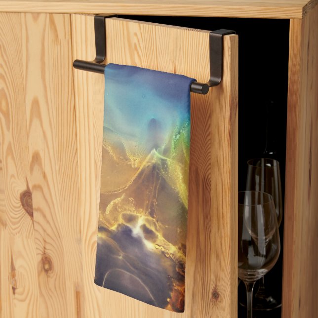 Nebula för brand- och isabstrakt kökshandduk (Thirds Fold)