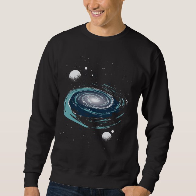Nebula Galactic Art Lång Ärmad Tröja (Framsida)