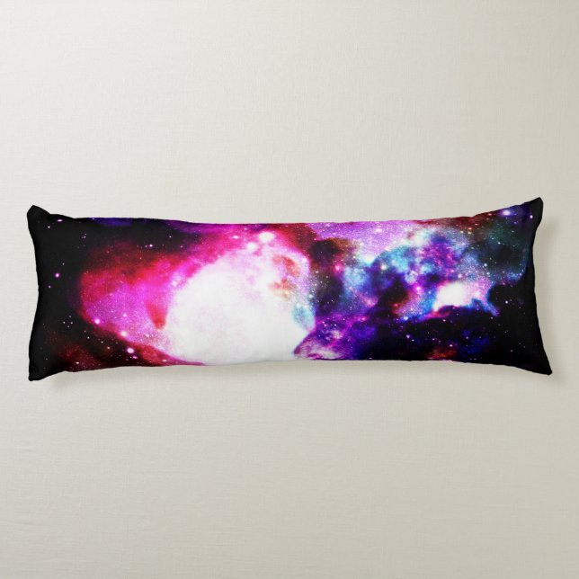 Nebula Galaxy Body Pillow Rosa Lila Blue Black Kroppskudde (Baksidan)