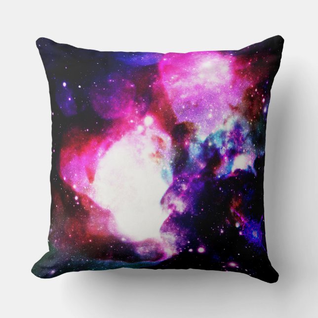 Nebula Galaxy Rosa Lila Blue Kudde (Framsida)