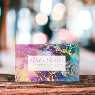 Nebula guld marble hair makup typography visitkort