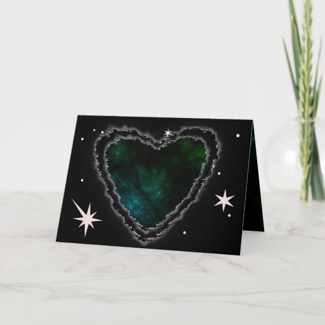 Nebula Heart Sci Fi Valentine Kärlek Romantik kort (Framsida)