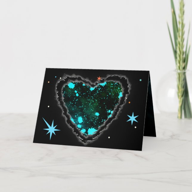 Nebula Heart Sci Fi Valentine Kärlek Romantik kort (Framsida)