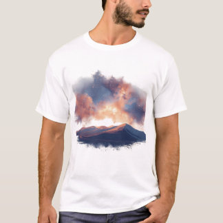 Nebula Horisont med Upplösande Kullar i Kosmisk D T Shirt