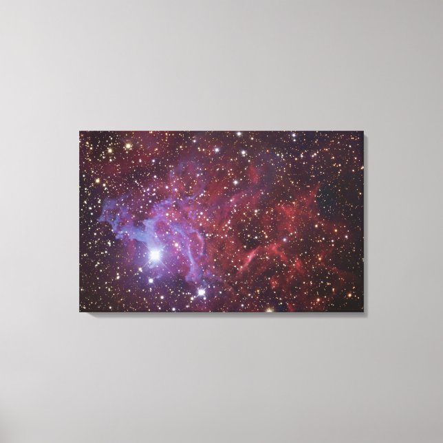 Nebula IC405 med flamma stjärnor Canvastryck (Framsida)