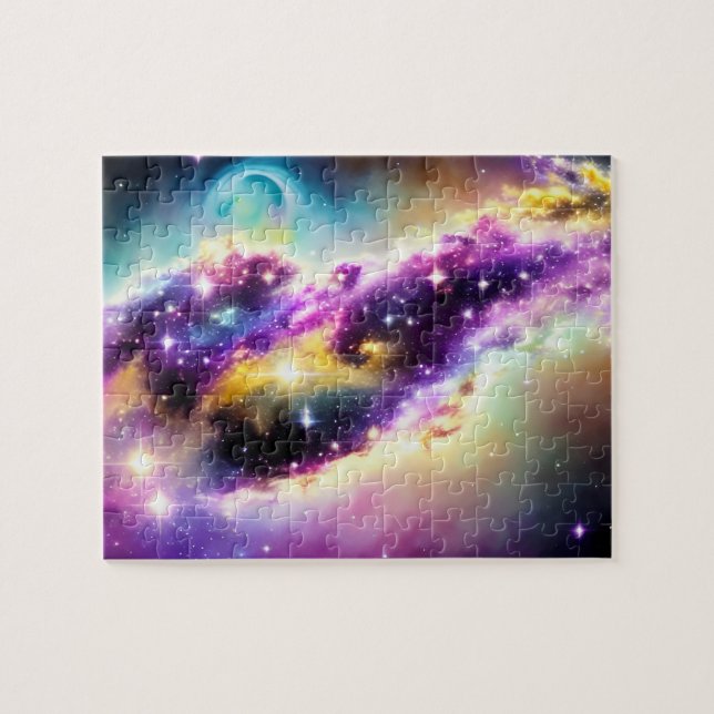 Nebula junior rosa and lila galaxies of  pussel (Horisontell)
