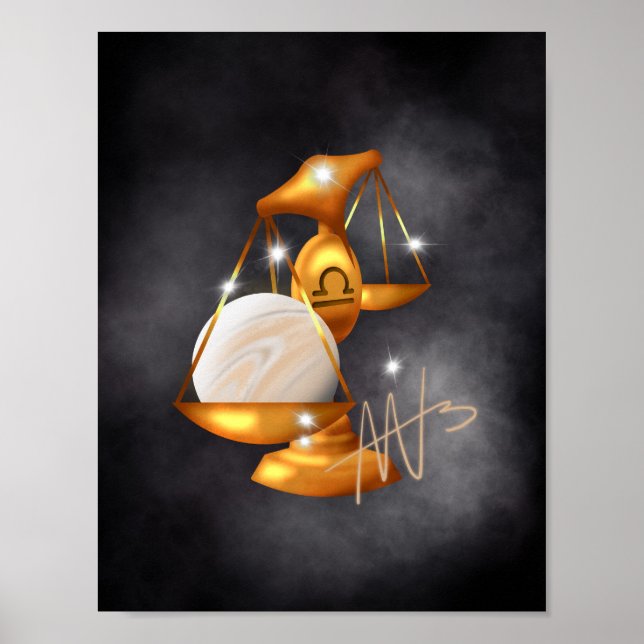 Nebula Libra Venus Zodiac Poster (Framsidan)