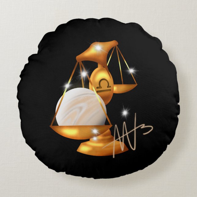 Nebula Libra Venus Zodiac Rund Kudde (Framsidan)