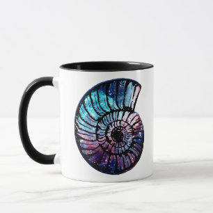 Nebula med stjärnor i Nautilus Snäcka Mugg