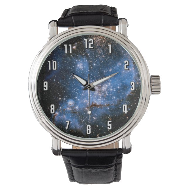 Nebula NGC 346 spädbarnsstjärnor - Hubble-rymdfoto Armbandsur (Framsida)