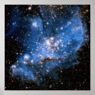 Nebula NGC 346 spädbarnsstjärnor - Hubble-rymdfoto Poster