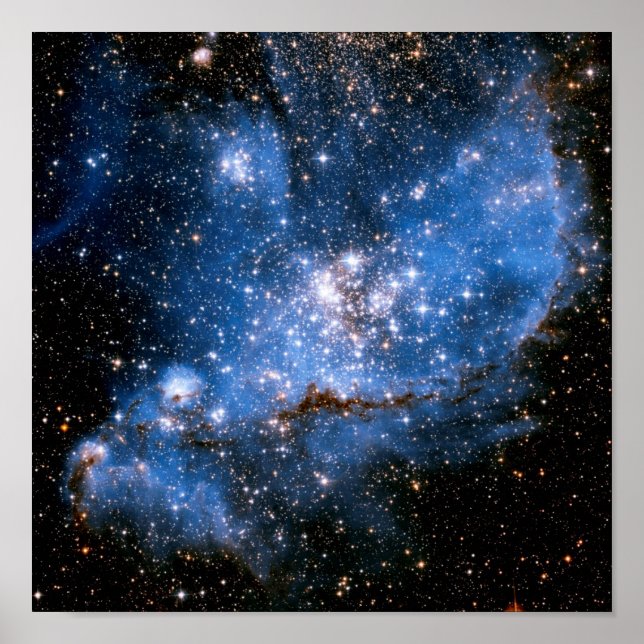 Nebula NGC 346 spädbarnsstjärnor - Hubble-rymdfoto Poster (Framsidan)