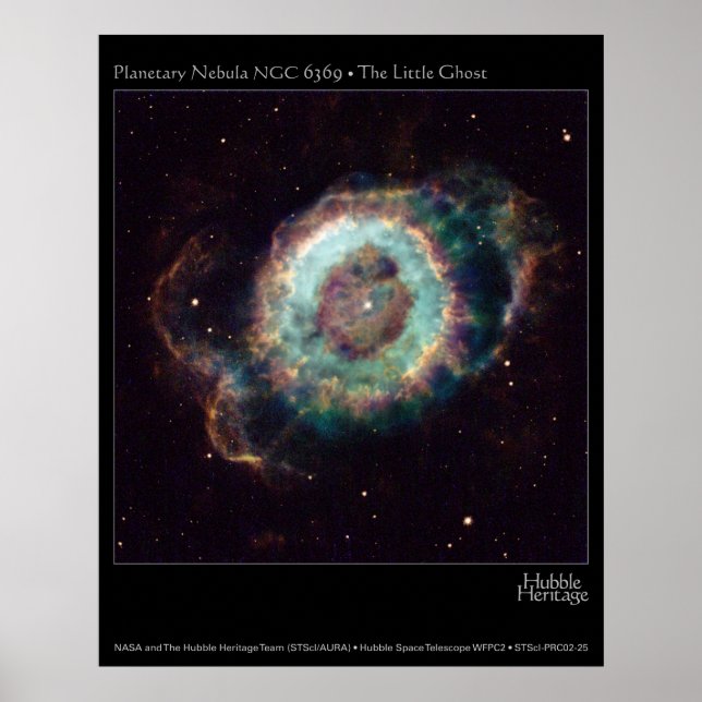 Nebula NGC 6369 The Little Ghost Hubble Telescope Poster (Framsidan)