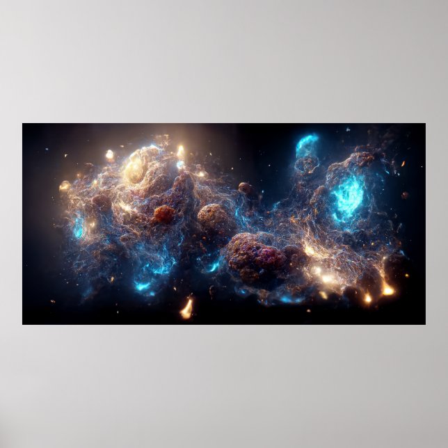Nebula och galaxer i rymden poster (Framsidan)