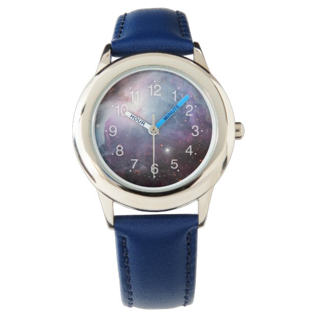 Nebula Orion Astronomy blue brunbeige himlar stjär Armbandsur (Framsida)