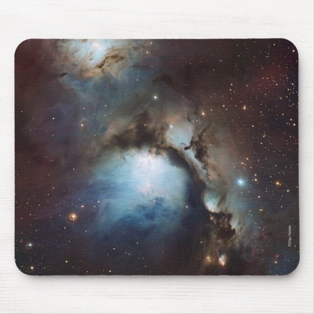 Nebula Orion Astronomy blue brunbeige himlar stjär Musmatta (Framsidan)