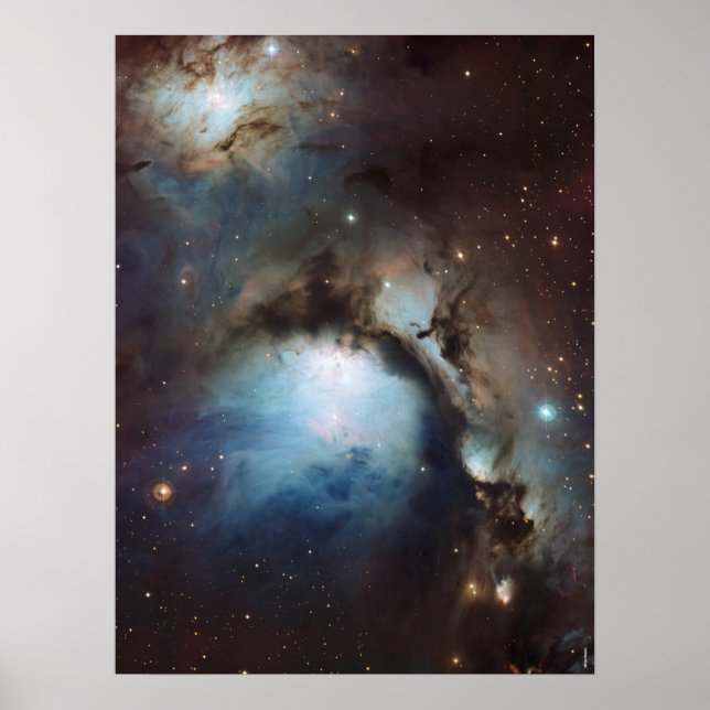 Nebula Orion Astronomy blue brunbeige himlar stjär Poster (Framsidan)