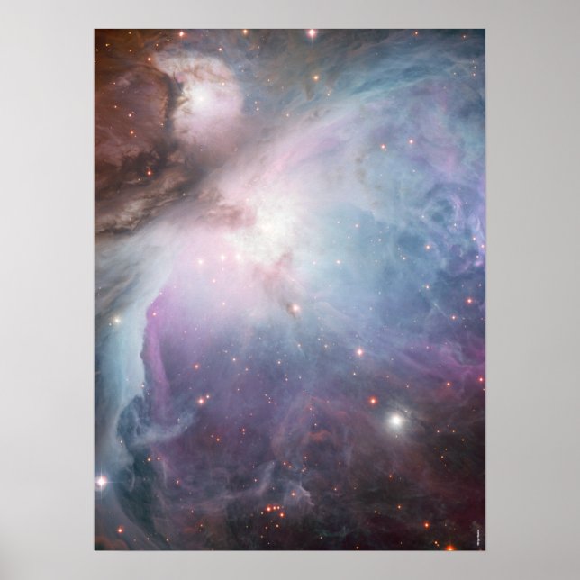 Nebula Orion Astronomy blue brunbeige himlar stjär Poster (Framsidan)