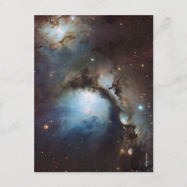 Nebula Orion Astronomy blue brunbeige himlar stjär Vykort (Framsida)