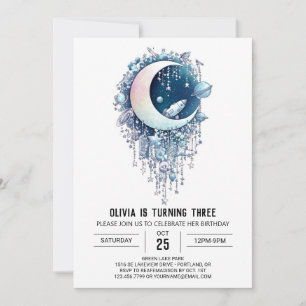 Nebula Outerspace Stars Digital Birthday Inbjudningar