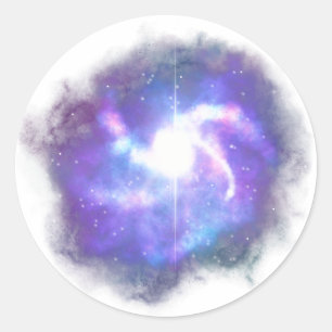 Nebula/Space-etikett Runt Klistermärke