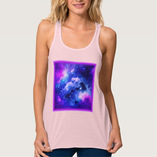 "Nebula Stars" - En fantastisk digital konst - köp Linne Med Racerback (Framsida)