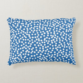 Nebulasblått med vit Snö-prickkudde Prydnadskudde