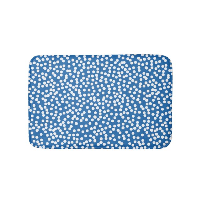 Nebulasblått med vita Snö-punkter Badrumsmatta (Framsidan)