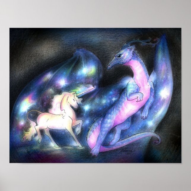 Nebult: Unicorn och Dragon Poster (Framsidan)