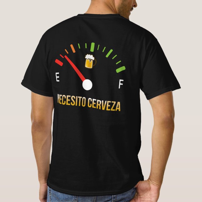 Necesito Cerveza Jag behöver öl på spanska T Shirt (Baksida)