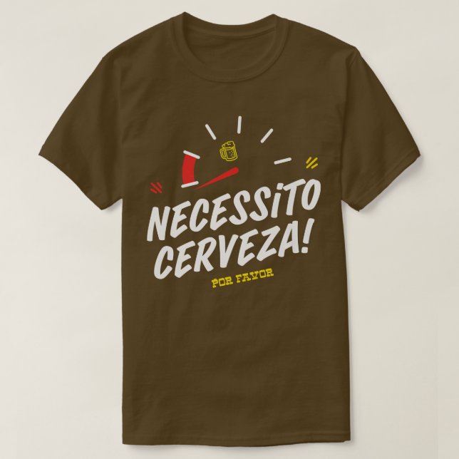 Necesito Cerveza por favor Need ölcinco de morsa T Shirt (Design framsida)