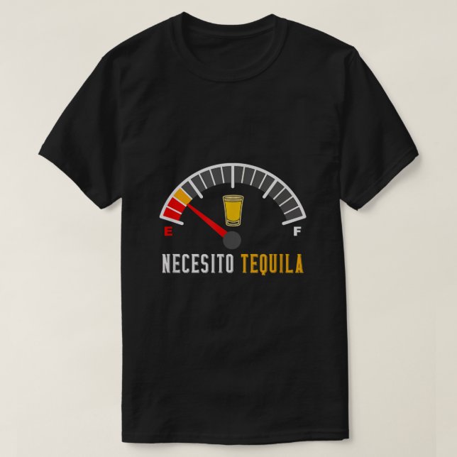 Necesito Tequila Cinco de Mayo spansk T Shirt (Design framsida)